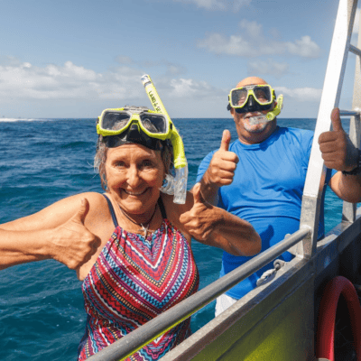 couple snorkeling at Lady Elliot Island